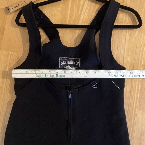 Obermeyer Ski Bib Pants Womens 10 Black Wool Blend Stretch Stirrup Made Japan - Picture 12 of 15